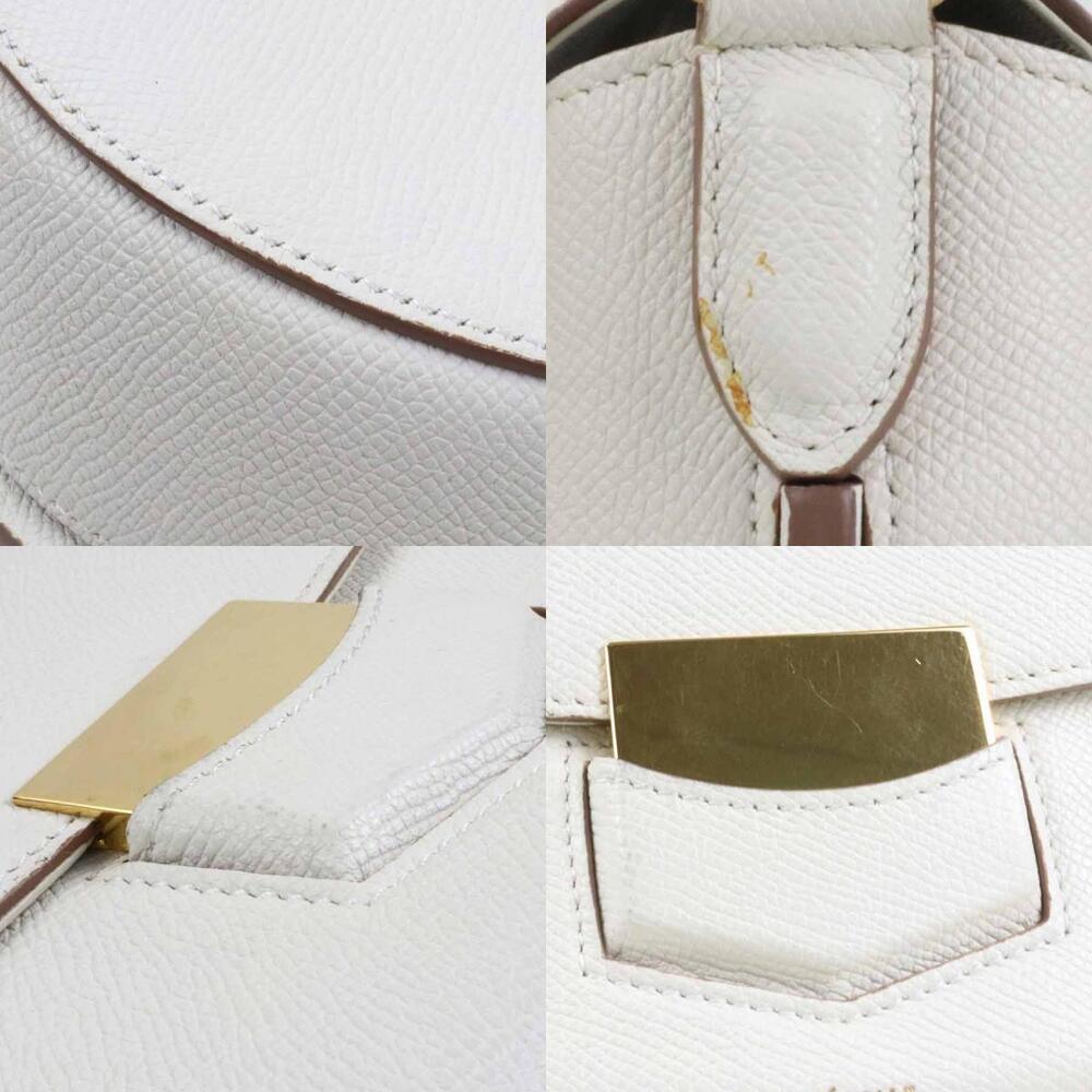 Celine White Crossbody Shoulder Leather Bag Gold Trotter Off - Picture 3 of 4
